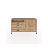 Arges Konsol 3 Raflı 4 Çekmeceli 2 Kapaklı 176x30x99 Çam-Çam
