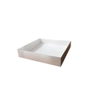 Asetat Kapaklı Karton Kutu Havlu Kutusu 25X25X5 CM (10 Adet)  Beyaz