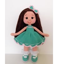 Mint Yeşili Fatoş Bebek Amigurumi Organik Oyuncak