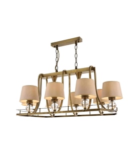 AVONNI AV-1597-8ES-YM Eskitme Kaplama Modern Avize E27 Metal Cam Kumaş 92x55cm
