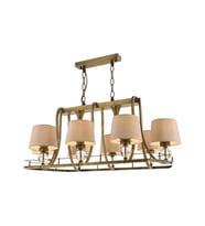 AVONNI AV-1597-8ES-YM Eskitme Kaplama Modern Avize E27 Metal Cam Kumaş 92x55cm