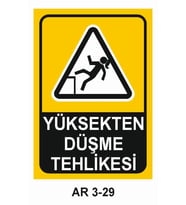 YÜKSEKTEN DÜŞME TEHLİKESİ KADIN FİGÜRLERİ İŞ GÜVENLİĞİ UYARI LEVHASI 1 ADET PVC 21 X 29CM