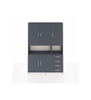 Arges Gardrop 7 Raflı 4 Çekmeceli 5 Kapaklı 132x30x195 Antrasit-Antrasit