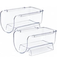 Buzdolabı Şişe Rafı Düzenleyici Şeffaf 2'li Set, 11x20x10 cm