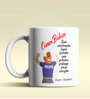 Kişiye Özel Canım Babam Mesajlı Tasarımlı Beyaz Kupa Bardak