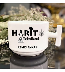 Harita Teknikerlerine Özel T Kulplu Nescafe Fincanı