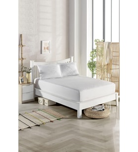 Kişilik Alez Yatak Koruyucu Alez Pamuklu Kapitoneli Fitted (120x200) Gri