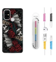 Casper E30 F20 X20 Kılıf Kablo Koruma Spiral Silikon Skull Rose 1673