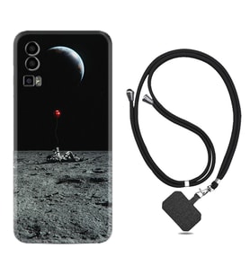 General Mobile Gm 23 Kılıf Silikon Boyun Askılı İpli Desenli Silikon Astronoot Red Baloon 1608