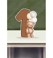 Ayıcık Temalı Ayaklı Rakam Pano - 1 Yaş (40 cm)