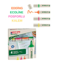 24 EcoLine Fosforlu Kalem 4’lü Set – Çevre Dostu ve Canlı Renkler