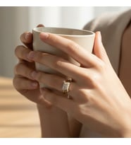 STİL İNCİSİ/XUPING JEWELRY BARONİ ZİRKON TAŞLI YÜZÜK (Altın Rengi)