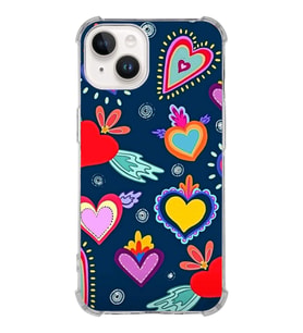 PrintiFy Apple iPhone 14 Plus Uyumlu Retro Color 3 Baskılı Şeffaf Köşe Korumalı Antişok Kılıf
