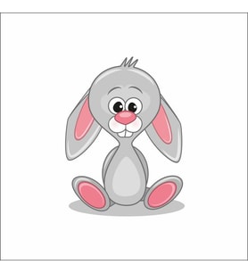 Sevimli Tavşan Sticker Duvar Sticker 25x15 CM
