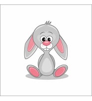 Sevimli Tavşan Sticker Duvar Sticker 25x15 CM