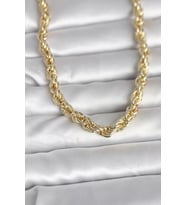 CM 14K Gold Renk Kalın Burgu Zincirli Model 60 cm Kadın Kolye - TJ-BKO10997