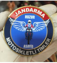 HUZUR Jandarma Asayiş Motosikletli Timler 3d Gögüs Arma, Cırtlı, Standart Ölçü, (Çok Renkli)