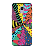 PrintiFy Samsung Galaxy J6 2018 ile Uyumlu 1mm Slim Fit Retro Colors 4 Baskılı Şeffaf  Kılıf