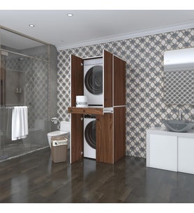 Kenzlife çamaşır-kurutma makinesi dolabı el kindi cvz 187*070*60 çekmeceli kapaklı banyo (Beyaz)