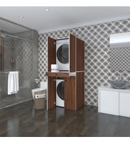 Kenzlife çamaşır-kurutma makinesi dolabı el kindi cvz 187*070*60 çekmeceli kapaklı banyo (Beyaz)