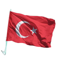 Konvoy - Düğün - Oto Fors Türk Bayrağı Direkli 30x45 cm - 30 adet