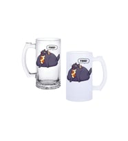 Ghostbastır Design Şişman Kedi Kulplu Bira Bardağı Buzlu veya Şeffaf Seçenekli 0225