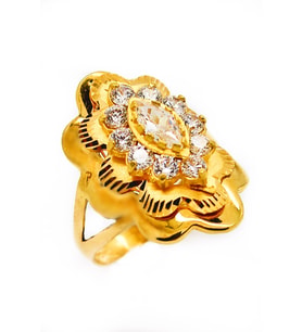 Cigold 22 Ayar Taşlı Yüzük OA-19K2YZK0781054894 (Sarı)