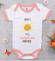 BK Kids Kişiye Özel Pembe Bebek Body Zıbın - Model 25