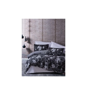 Cotton Box Dark Ranforce Çift Kişilik Nevresim Takımı Round Gri