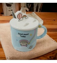 Gökkuşağı Modelli Kupa Bardak Mavi Kupa Bardak (Bebe Mavi)