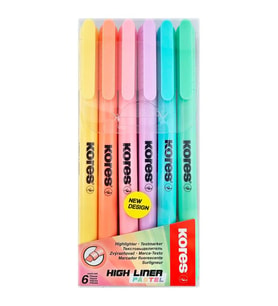 Fosforlu Kalem 6 Lı Pastel Renk 1 Paket İşaretleme Kalemi Kesik Uç 6 Renk Pastel Renkler Sarı Turuncu Pembe Yeşil Mavi Mor