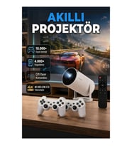Çift Kollu Kablosuz Projeksiyon Cihazı 4K Görüntü Desteği Wi-Fi 6 Bluetooth 5.0 Smart Uygulama ve Oy