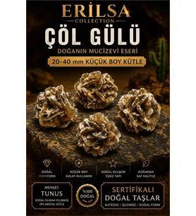 Sertifikalı Çöl Gülü Taşı Kütle - 20-40 mm Küçük Boy Doğal Jips Kristal Toplu (Çok Renkli)
