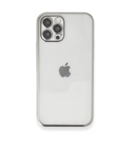 İphone 12 Pro Kılıf Razer Lensli Silikon - Gümüş