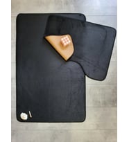 Ultrasoft Düz Siyah 2'li Banyo Halısı Paspası Kaymaz Taban Makinede Yıkanabilir
