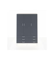 Arges Gardrop 5 Raflı 6 Çekmeceli Tek Askılı 132x30x195 Aytaşı-Antrasit