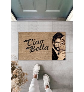 Dormot Modern Dijital Baskı - La Casa De Papel - Kapı Önü Paspası 70x45cm (Bej)