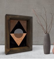 BK Gift Modern Art Tasarımlı Dekoratif Doğal Masif Ahşap Çerçeve 15x20cm-9 (Beyaz)