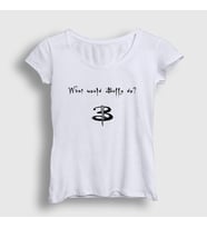 Presmono Kadın Beyaz What Would Buffy Do The Vampire Slayer T-Shirt 433228tt (Beyaz)