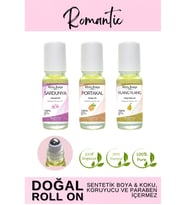 Doğal Roll on, Romantik Seti, Sardunya, Ylang ylang ve Portakal  Uçucu Yağı, 10ml x 3