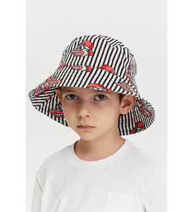 Benittokids Erkek Çocuk Desenli Bucket Şapka 7003 (Kırmızı)