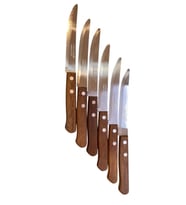 Esonez MRB ART914 Ahşap Saplı Et Bıçağı 6'lı (Kahverengi)