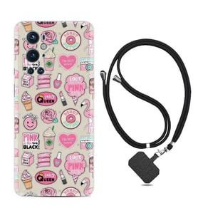 Tecno Spark 9 Pro Kılıf Resimli Boyun Askılı İpli Desenli Silikon Donut Flamingo 1415