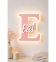 LED Işıklı Kişiye Özel Harf Dekoru Bebek & Çocuk Odası Duvar ve Kapı Süsü
