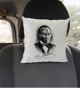 BK Gift Atatürk Temalı Kare Araç Koltuk Yastığı-14