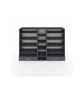Hyperion Dolap 14 Raflı 2 Çekmeceli  220x44x163 Antrasit-Antrasit