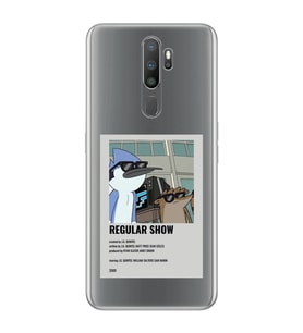 Oppo A5 2020 / A9 2020 Uyumlu Regular Show Mordecai ve Rigby Desenli Şeffaf Telefon Kılıfı