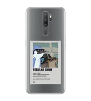 Oppo A5 2020 / A9 2020 Uyumlu Regular Show Mordecai ve Rigby Desenli Şeffaf Telefon Kılıfı