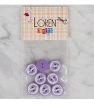 Loren Crafts lila 8 li ayak izi düğme - 437