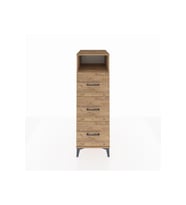 Kronos Dolap Tek Raflı 3 Çekmeceli 44x59x134 Çam-Çam